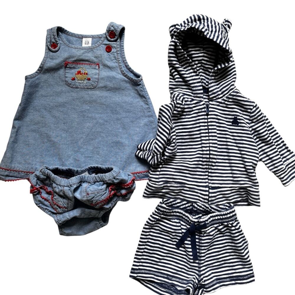 Bundle baby clothes dresses rompers onesies footsies size 0-3 months - Picture 2 of 5